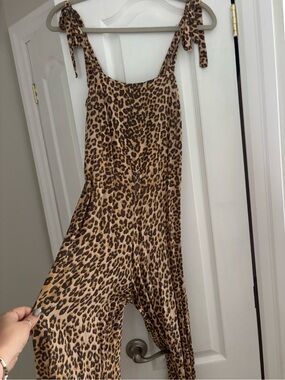 Faithfull the Brand Leopard-Print One-Piece Jumpsuit - Brown 100% Rayon medium